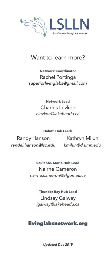 Sixth page of LSLLN brochure listing steering committee member names, positions, and email addresses.