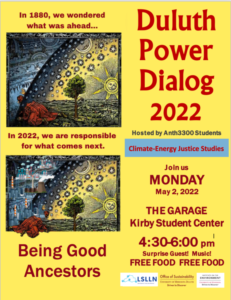 poster with date, time, location for Duluth Power Dialog in 2022