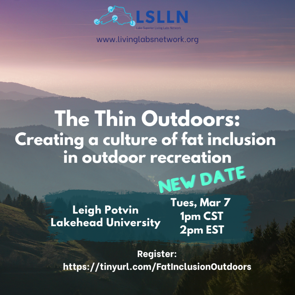 Webinar details for The Thin Outdoors: Creating a Culture of Fat Inclusion in Outdoor Recreation