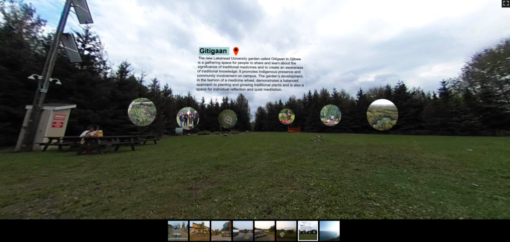 Screenshot of the Sweatlodge page of the 360 tour