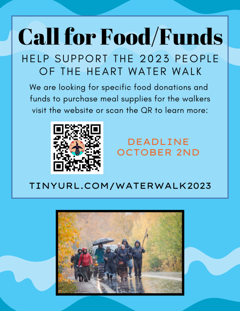 poster for food funds in support of water walk