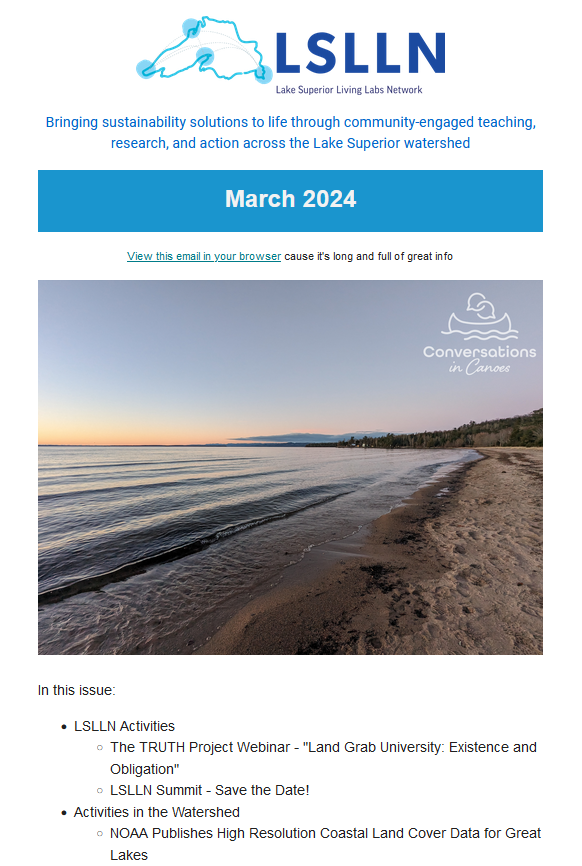 Screenshot of March 2024 newsletter front page